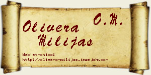 Olivera Milijaš vizit kartica